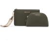 imageAnne Klein Ak 3 Piece Pouch Gift Set with Web DetailingDark Olive