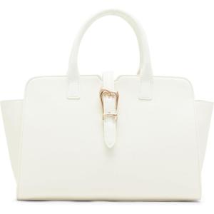 imageAnne Klein Sculpted Buckle Satchel with Convertible StrapAnne White