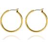 imageAnne Klein Classics Silvertone Large Oval Hoop EarringsGold