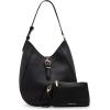 imageAnne Klein North South Hobo with Sculpted Buckle Detailing and Pouch Black