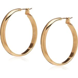 imageAnne Klein Classics Silvertone Large Oval Hoop EarringsGold