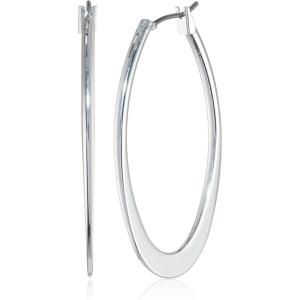 imageAnne Klein Classics Silvertone Large Oval Hoop EarringsSilver