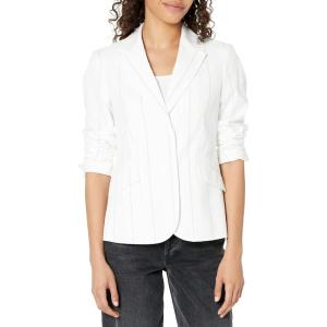 imageAnne Klein Womens Two Button Notch Collar JacketWinter White MultiBlack