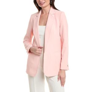 imageAnne Klein Womens Vision Twill Open Notch Collar JacketRosebud