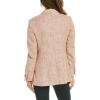imageAnne Klein Womens Tweed ONE Bttn Notch Collar Jacket Coral Combo