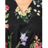 imageAnne Klein Womens V Neck Flounce Hem Dress W Smocked SLV CAnne Black Multi