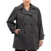 imageAnne Klein Womens Classic Double Breasted Coat Plus SizeCharcoal