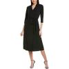 imageAnne Klein Womens Midi Length Collared Wrap DressAsphalt