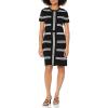 imageAnne Klein Womens Multi Stripe Short SLV Dress with Cf PanAnthraciteAmethyst