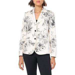 imageAnne Klein Womens Printed Sateen Two Button Notch Collar JAngels Wash
