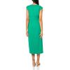 imageAnne Klein Womens Asymmetrical Neck Ruched Midi DressGreen Sprig