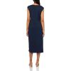 imageAnne Klein Womens Asymmetrical Neck Ruched Midi DressMidnight Navy