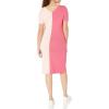imageAnne Klein Womens Half Cap Sleeve Rib Knit DressLipstick Blossom