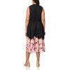 imageAnne Klein Womens Jenna Drawstring Midi DressBlackCerise
