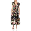 imageAnne Klein Womens Drawstring Waist Maxi with Ruffle SLVSAnne Black Multi