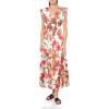 imageAnne Klein Womens Drawstring Waist Maxi with Ruffle SLVSHbscs RedPrl Wht Mlt