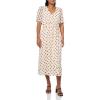 imageAnne Klein Womens Puff Sleeve Midi DressLt CremaMdnght Navy