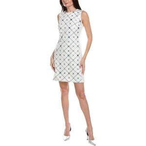 imageAnne Klein Womens Embroidered Shift DressPorcelainCape Blue