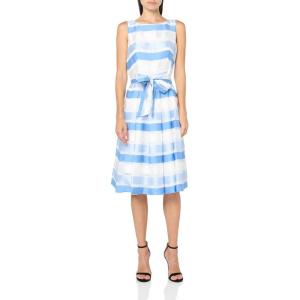 imageAnne Klein Womens Fit ampamp Flare with SashBlue Frost Multi