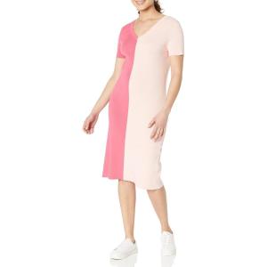 imageAnne Klein Womens Half Cap Sleeve Rib Knit DressLipstick Blossom