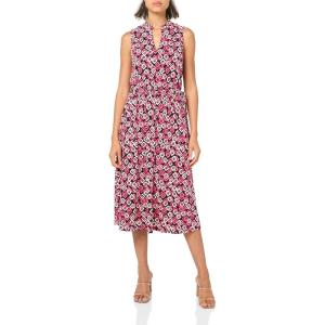 imageAnne Klein Womens Jenna Drawstring DressBlackCerise