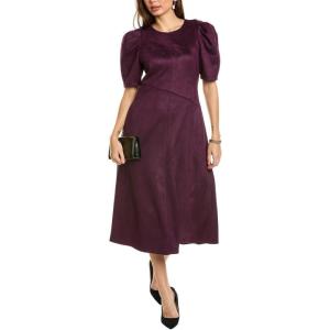 imageAnne Klein Womens Puff Sleeve Midi DressDeep Plum