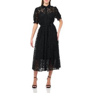 imageAnne Klein Womens Shirt Dress with Puff SleevesAnne Black
