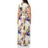 imageAnne Klein Womens Halter Neck Bow MaxiLight Crema Multi