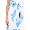 imageAnne Klein Womens Print Midi Dress with Attached SashWhiteBlue