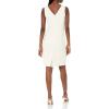 imageAnne Klein Womens Ridge Crest VNeck Sheath DressMarshmallow