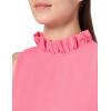 imageAnne Klein Womens Sleeveless Shift with Ruffle CollarCamellia