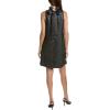 imageAnne Klein Womens Sleeveless Shift with Ruffle CollarGunmetal