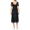 imageAnne Klein Womens Square Neck Midi with Puff SleevesAnne Black