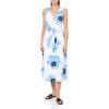 imageAnne Klein Womens Print Midi Dress with Attached SashWhiteBlue