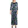 imageAnne Klein Womens Printed Mesh 34 SLV Maxi DressViolet Dawn Multi