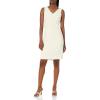 imageAnne Klein Womens Ridge Crest VNeck Sheath DressMarshmallow