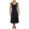 imageAnne Klein Womens Ruffled Three Tier Scoop Neck Midi DressAnne Black
