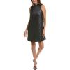 imageAnne Klein Womens Sleeveless Shift with Ruffle CollarGunmetal