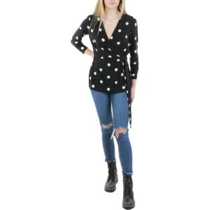 imageAnne Klein Womens Faux Wrap TopAnne BlackAnne White