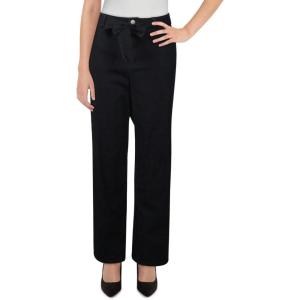 imageAnne Klein Womens High Rise Tie Front TrouserIndigo Rinse Wash