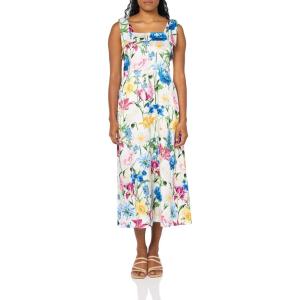 imageAnne Klein Womens Long a Line Dress with Tie StrapsPearl White Multi
