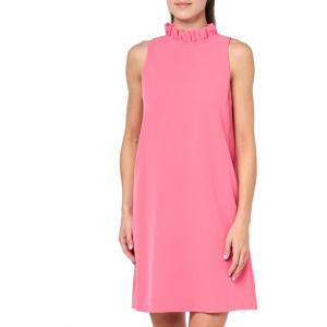 imageAnne Klein Womens Sleeveless Shift with Ruffle CollarCamellia