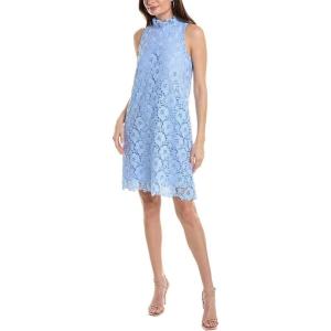 imageAnne Klein Womens Sleeveless Shift with Ruffle CollarCape Blue