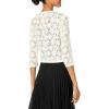 imageAnne Klein Womens Floral Lace Mesh CardiganAnne White