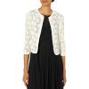 imageAnne Klein Womens Floral Lace Mesh CardiganAnne White