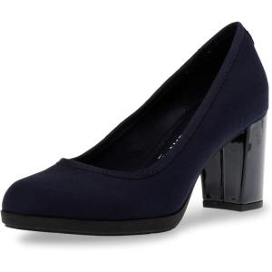 imageAnne Klein Womens Castana Comfortable Block Heeled PumpStretch Navy