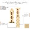 imageAnne Klein Gemstone Fashion Bracelet for Apple Watch Secure Adjustable Apple Watch Replacement Band Fits Most WristsGoldBrown Tiger Eye