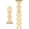 imageAnne Klein Gemstone Fashion Bracelet for Apple Watch Secure Adjustable Apple Watch Replacement Band Fits Most WristsGoldRose Quartz