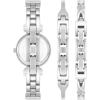 imageAnne Klein Womens Premium Crystal Accented Bangle Watch and Bracelet SetSilverBlack
