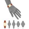imageAnne Klein Womens Shiny CrocoGrain Leather Strap WatchHoney BrownGold